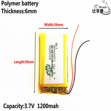 Boa qualidade bateria de energia litro 3.7v, 1200mah, 603450 polímero de lítio/li-ion bateria para brinquedo, power bank, gps, mp3,mp4 2024 - compre barato