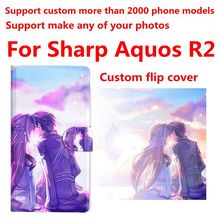 DIY teléfono bolsa personalizada Foto PU funda flip cover para Sharp Aquos R2 2024 - compra barato