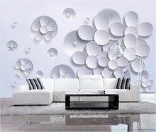 Foto papel de parede pintura de parede arte moderna não-tecido de papel 3d TV contratada sentado branco flores de lótus grande pintura mural da parede papel 2024 - compre barato