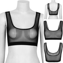 Top corto Sexy para mujer, Bralette, lencería, chaleco de malla 2024 - compra barato