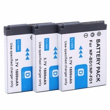 Hot selling 3pcs 1800mAh NP-BD1 BD1 NP-FD1 Li-ion Battery for Sony DSC-T2 T70 T77 T90 Camera 2024 - buy cheap