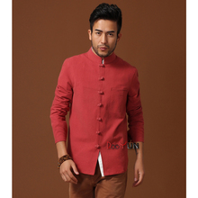 Brand New Arrival Solid Red Chinese Traditional Men's Cotton Linen Coil Button Jackets Coats M L XL XXL 3XL  MTJ20150223 2024 - buy cheap