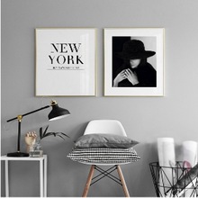 HAOCHU-pintura en lienzo de chica fresca de Nueva York para sala de estar, decoración del hogar, impresiones artísticas para colgar en pared, imágenes de pared nórdicas simples 2024 - compra barato