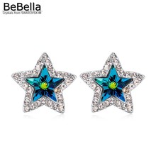 BeBella-pendientes de cristal con pentagrama y cristales Swarovski, joyería de moda para mujeres y niñas, regalo de Navidad 2024 - compra barato