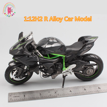 Children's 1:12 Kawasaki Ninja Black Motorcycle Die Cast Alloy Mesto H2 R Model with Acousto-optic Simulated Toy Collection Gift 2024 - buy cheap