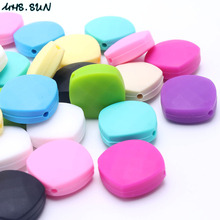 MHS.SUN Chewable square oblate silicone beads food grade loose teething beads for DIY nursing pacifier jewelry/toy accessories 2024 - buy cheap