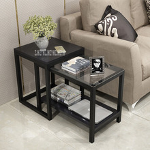 998 Retracted Coffee Table Living Room Furniture Tea Table Balcony Side Table Bedroom Simple Modern Square Glass End Table 2024 - buy cheap