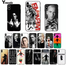 Assinado hip hop rapper eminem borracha macia preto caso de telefone para o iphone 13 x xs max 6s 7 mais 8 8 mais 5 5S xr 2024 - compre barato