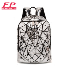 New Women Geometric Luminous Glowing Sequins Female Laptop Backpack Women School Backpacks For Teenage Girls mochila feminina 2024 - buy cheap