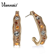 Viennois Vintage Women Stud Earrings Rhinestone Big Earrings Dubai Style Statement Earrings Fashion Jewelry Party Wedding Gifts 2024 - buy cheap