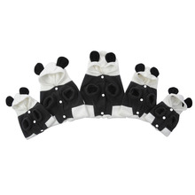 Roupas para cachorro de estimação, tecido de lã fofo, panda, casaco quente, fantasia, vestuário para cães, gatos 2024 - compre barato