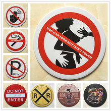 Round Warning Sign Vintage Metal Tin Signs Shop Prompt Sign Decorative Signboard Retro Plaque Nostalgia Plate for Gift 30CM R001 2024 - buy cheap