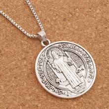 Saint St Benedict of Nursia Necklaces Patron Against Evil Cross Medal Big 35x31mm Pendant Necklace N1646 24 inches Chains 2024 - buy cheap