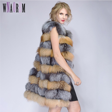 100% Real Fur Vest luxury Women Winter Fashion Style Natural Fur Vest Lady Whole Fox Fur Vests Top Quality Real Fur Coat Vest 2024 - buy cheap
