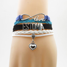 infinity estonia Bracelet heart Charm estonia country bracelets fashion estonia man and woman rope bracelet estonia jewelry 2024 - buy cheap