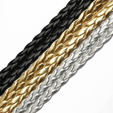 REGELIN 5meter 4/6/7mm Flat Braided PU Leather Bracelet Findings Round Leather Cord String Rope DIY Necklace Bracelet Making 2024 - buy cheap