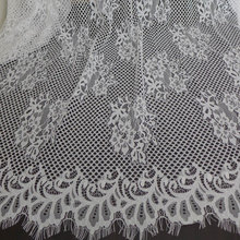 Белое/черное свадебное платье, ткань 55 дюймов, изящное кружевное платье, свадебное платье, цветочное кружево длиной 3 метра 2024 - купить недорого