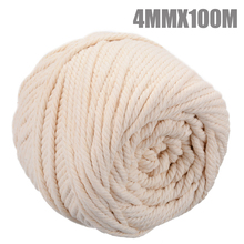 4mm New Quality Beige Cotton Roll Rope Natural DIY Soft Macrame Rope Twisted Cord Rope Hand Craft Textile Supplies 100M Durable 2024 - buy cheap