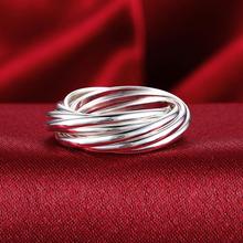 Wholesale silver plated wedding rings for women engagement Bridal jewelry Female New fashion anillos mujer 2024 - buy cheap