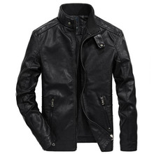 Jaqueta estilosa masculina de outono 2019, jaqueta corta-vento fina, couro pu para motocicleta, casacos de couro 2024 - compre barato