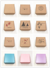 Cajas de Regalo de avión de papel Kraft, 65x65x30mm, embalaje de jabón hecho a mano, joyería/pastel/artesanía/cajas de papel de almacenamiento de dulces, 50 Uds. 2024 - compra barato
