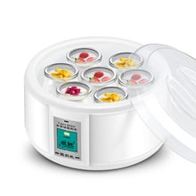 Máquina Eléctrica de Yogurt automática, multifunción, revestimiento de acero inoxidable, nato, arroz, vino, Yogurt, con 7 tazas, 1,5 l de pepinillo 2024 - compra barato