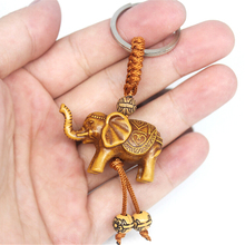 Natural Peach Wood Elephant Keychain Key Ring For Women Kids Cute Gift Fashion Wood Lucky Animal Elephant Keychains Jewelry 2024 - buy cheap