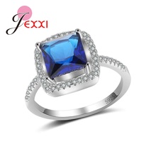 Hot Sell 925 Sterling Silver SilverFinger Rings Best Gift For Female Shiny Stone Sparking With Light Ladies Favorite Jewelry 2024 - buy cheap
