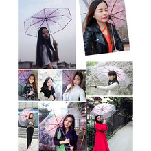 Three Folding Transparent Umbrella Rain Women Cherry Blossom Mushroom Apollo Sakura Ladies Transparent Umbrellas Women Rain Cute 2024 - buy cheap