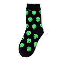 1 Pair Autumn Winter Women Cotton Socks Art Funny Alien Planet Creative Funny Cartoon Cat dog Breathable Socks 2024 - buy cheap