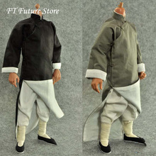Gray/Black Colors 1/6 Male Figure Clothes Accessory Kung Fu Suit Long Costume Clothing Set Shoes Model For 12" Action Figure 2024 - buy cheap