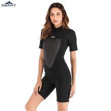 Женский неопреновый гидрокостюм SBART 2 мм, эластичный цветной костюм для серфинга, одежда с короткими рукавами, один предмет, теплое оборудование для серфинга 2024 - купить недорого