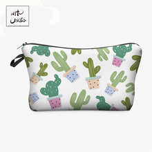 Who Cares Cute Cactus Printing Fashion Makeup Bags Organizers Handbags For Travel Accessorie Pouch Women Cosmetic Bag 2024 - buy cheap