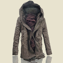 Зимняя мужская теплая куртка и пальто, новая модная брендовая мужская куртка, повседневная мужская толстая верхняя одежда с капюшоном, хлопковая куртка 6XL 2024 - купить недорого