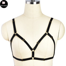 Black Elastic Adjust Body Harness Sexy Lingerie Punk Bondage Harness Crop Top Women Cage Bra Goth Fetish Rave Pole Dance Bra 2024 - buy cheap