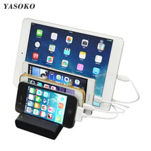 Multifunction Mobile Phone Stand With 4 Ports USB Charger Desk Phone Holder for IPhone Samsung Black Color 2024 - buy cheap