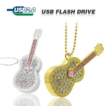 Colorful Diamond USB Flash Drive 8GB 16GB Pen Drive 32GB Pendrive U Disk Gold Silver Crystal Guitar Memory stick Gift 2024 - buy cheap