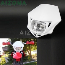 White MX Enduro Headlight For Kawasaki Suzuki Yamaha Honda SX XR XT Motocross Off Road Supermoto Headlamp Fairing Universal 2024 - buy cheap