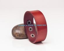 2,5 cm ancho de la correa G601 rojo simplemente elegante pulsera de cuero genuino pulsera para hombres 2024 - compra barato