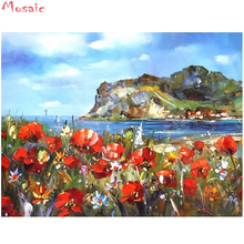 Diamond Embroidery Sale Poppy Home Decor sea Landscape 5D DIY Diamond Painting Flowers Full round/square Picture Of Rhinestone 2024 - buy cheap