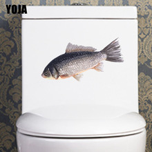 YOJA 21.6*10.3CM Crucian Carp Toilet Decal Home Decor Wall Sticker Cartoon Fish Animal T3-0823 2024 - buy cheap