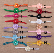Yundfly 10pcs Chic Mini Newborn Kids Girls Satin Ribbon Flower Headbands With Pearl Center Photography Props Hair Accessories 2024 - buy cheap