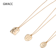 GWACC Vintage Carved Coin Necklace For Women Fashion Gold Color Sweater Necklace Long Pendant Chain Necklaces Boho Jewelry 2024 - buy cheap