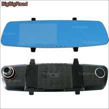 Bigbigroad para volvo xc60 xc90 s40 s60 s80 v40 v70 v60 carro dvr tela azul espelho retrovisor gravador de vídeo câmera dupla traço cam 2024 - compre barato