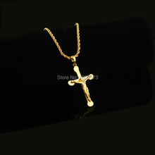 Jesus cross pendant necklace women men  Gold Color Greek fret jewelry christian crucifix god 2024 - buy cheap