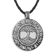 Retro The Tree Of Life Necklace Pendant With Rope Chain so Above so Below  Norse Tree Runes Amulet Talisman Norse Viking Jewelry 2024 - buy cheap