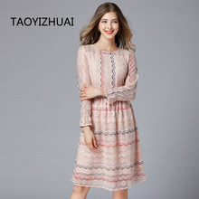 TAOYIZHUAI-Vestido largo hasta la rodilla para mujer, vestido de primavera Estilo de Calle Principal, a rayas, holgado, elegante, para oficina, fiesta, de talla grande, 16238 2024 - compra barato