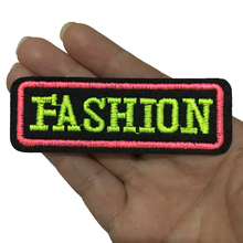 10 PCS Pink and Neon Green FASHION Embroidered Iron on Patches for Clothes Small Letters Embroidery Applique Badge  Sewing DIY 2024 - buy cheap