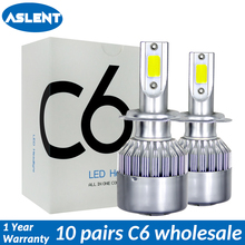 ASLENT-bombilla LED antiniebla para faro delantero de coche, 10 par/lote, C6, H7, H4, H1, H3, H11, H8, H9, HB3, 9005, HB4, 9006, 9004, 9007 2024 - compra barato