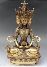 YM  305  Tibet Tibetan Buddhism 4 Face Amitayus longevity God Goddess Buddha Statue 2024 - buy cheap